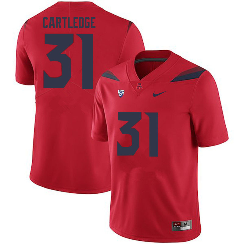Men #31 Trey Cartledge Arizona Wildcats College Football Jerseys Sale-Red